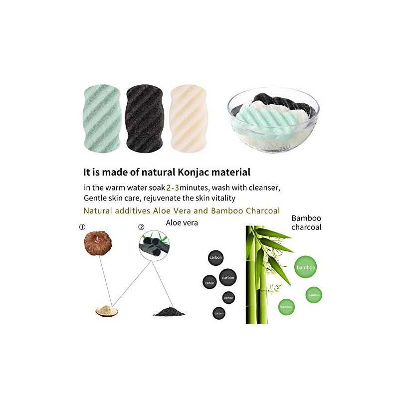 Esponjas Cuerpo Konjac Bebés Niños 100 Natural Colores Tamaño Extragrande