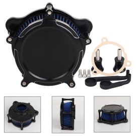 Unbranded Air Cleaner Blue Intake Filter System Kit For Harley M8 Softail Touring Trike