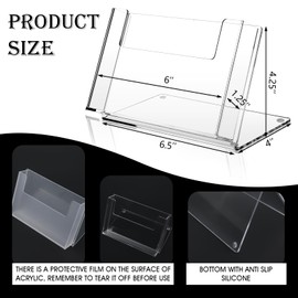 Threehoney 4 Pcs Postcard Acrylic Brochure Holder Organizer 4 x 6 Inch Flyer Display Stand Clear Greeting Card Display Magazine Holder for Card Organizer Desk Table Home Office Menu