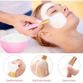 Juego de 12 Brochas para Mascarillas, Juego de Tazones para Mezclar Mascarillas Faciales de Silicona Y 4 Bandas para el Cabello, Maquillaje Cosmético, Brocha Facial, Productos de Belleza para Mascaril
