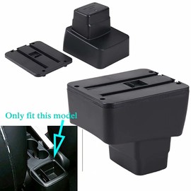 HRCHCG Armrest for Toyota Yaris iA Sedan 2017 2018 Dual Layer Center Console Storage Box with Cup Holder