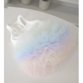 YQYS Pet Vest Dresses Ballet Skirts for Puppies Teacup Dog Summer Dress Sundresses for Small Dogs and Cats Puppy Clothes for Dog Girls Rainbow XLarge