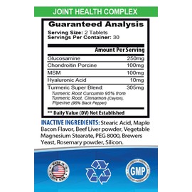 HAPPY PET VITAMINS LLC Joint Chews for Dog - Joint Health Complex with Turmeric for Dogs - with MSM and Turmeric - Hip Support - Turmeric for Dogs Chews - 1 Bottle (60 Tablets)