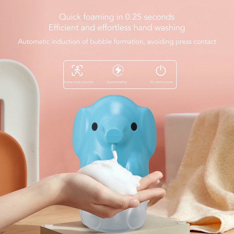Cute Pet Elephant Touchless Soap Dispenser USB Rechargeable Automatic Foaming