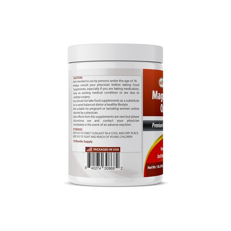 Best Naturals Pure Magnesium Oxide Powder 1 Pound