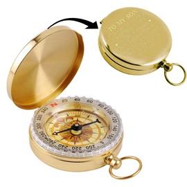 FACEINSE Engraved Pocket Compass Gift to My Son Graduation, Birthday, Baptism, Communion, Confirmation Gift, Son Gift from Mom to Son, Gift Ideas, Son from Mom, Brass