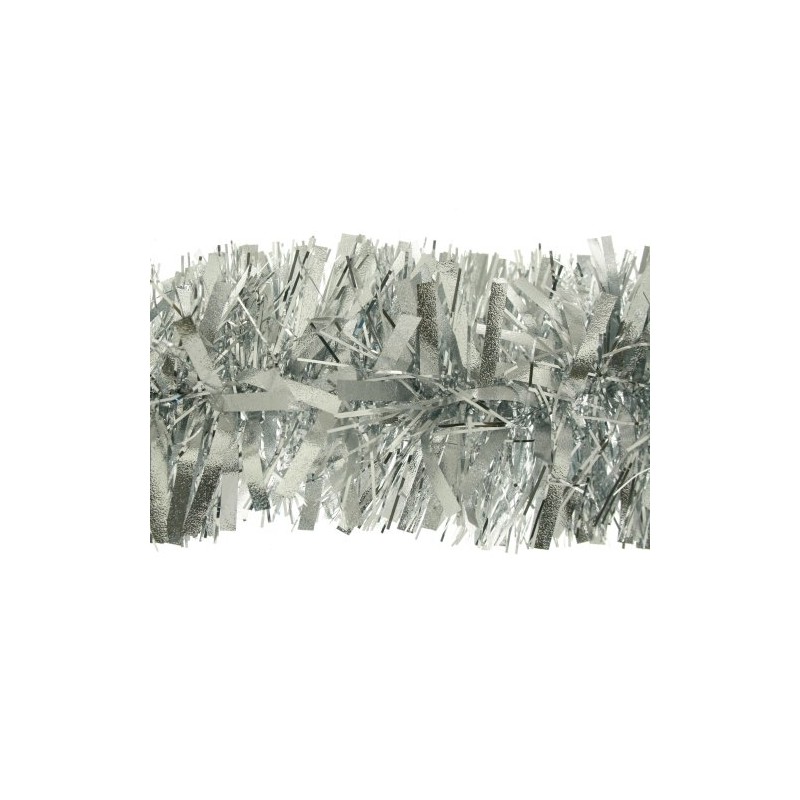 2m (6.5ft) Deluxe Thick Chunky Wide Silver Shiny Christmas Tree