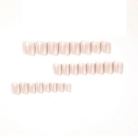 Extra Short French Gradient Fake Nails - Petite Acrylic False Nails with Nude Designs - Best Press On Nails Gloss Artificial Nails for Women Girls Manicure