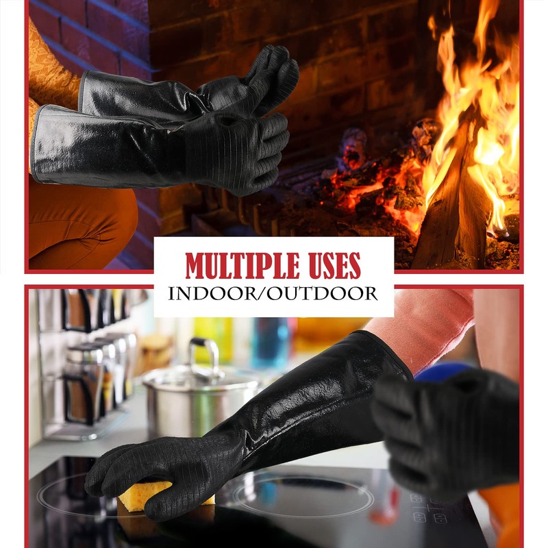 BBQ Grilling Gloves - 932 °F (18 inch) Black