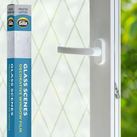 Gila® Glass Scenes Frosted Lattice Decorative Window Film DIY Static Cling, 3ft x 6.5ft (36in x 78in) (19.5 sq ft)