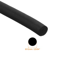 QUARKZMAN Foam Rubber Seal Strip, Diameter 10mm (25/64") 2.5 Metres (8.20 Feet) Long, Round EPDM Rubber for DIY Sealing, Bearings, Pads, Foam Pipes, Crafts