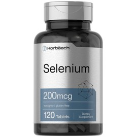 Horbäach Selenium 200mcg Supplement for Women & Men | 120 Tablets | Non-GMO and Gluten Free