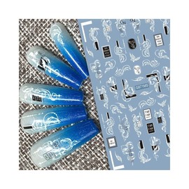 Flower Branch Leaf Nail Sticker Frame Crown Rose Lace Decorative Design Line G871Ms Nail Wraps Stickers Manicure Supplies for Women Nails Full Long Lasting Easy Apply and Remove