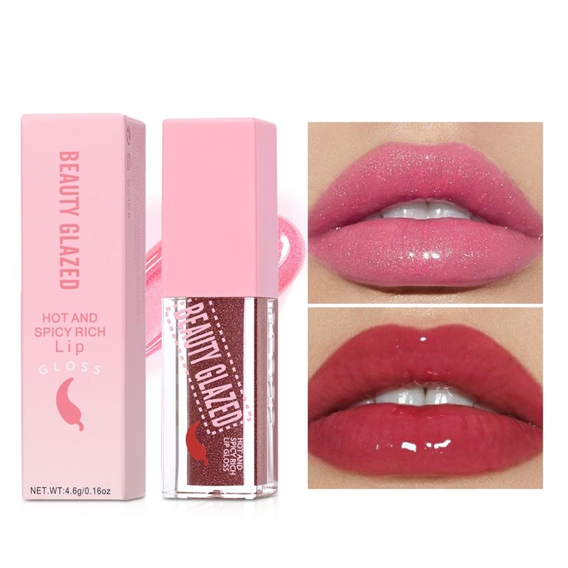 Spicy Rich Lip Gloss, Moisturising & Nourishing Liquid Lipstick (Colour,