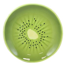 Ebros 8.25" Wide Gourmet Kitchen Presentation Ceramic Mouthwatering Sliced Kiwi Fruit Shaped Serving Plate or Dining Dish Platter For Salads Dessert Appetizers Fruits Lunch Or Dinner Entrees (1)
