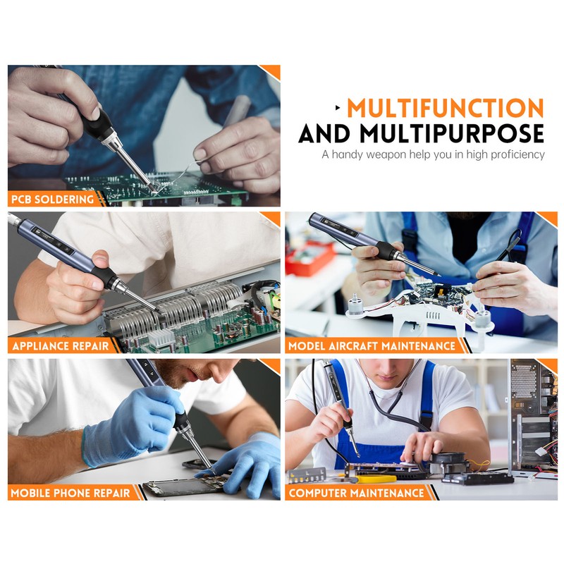 Electric Soldering Iron Kit Digital Display Temperature Adjustable Fast Heating