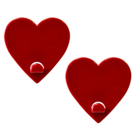 KalaMitica - Set of 2 Magnetic Wall Board Hangers with Strong Magnet - Red Hearts