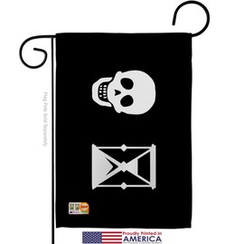 Pirate Captain Napin Garden Flags Pack Coastal Ship Skull Treasure Map Carribean Jolly Blackbeard Jack Support Our Troops Small Decorative Gift Yard House Banner Made In USA 13 X 18.5