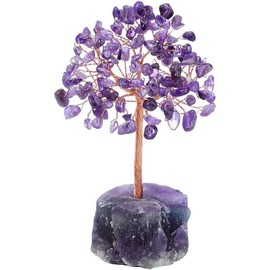Crystal Tree for Healing and Home Decor - Positive Energy Gemstone Tree for Chakra Balancing and Feng Shui Purple Amethyst