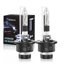 Briteye Car Headlight D4R HID Bulbs 8000K 35W 12V Vehicle Inspection Compatible Genuine Replacement HID Lights (2 Pack)