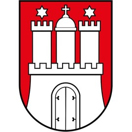 Car Sticker Hamburg Crest Contour Cut Flag Approx. 7 x 10 cm