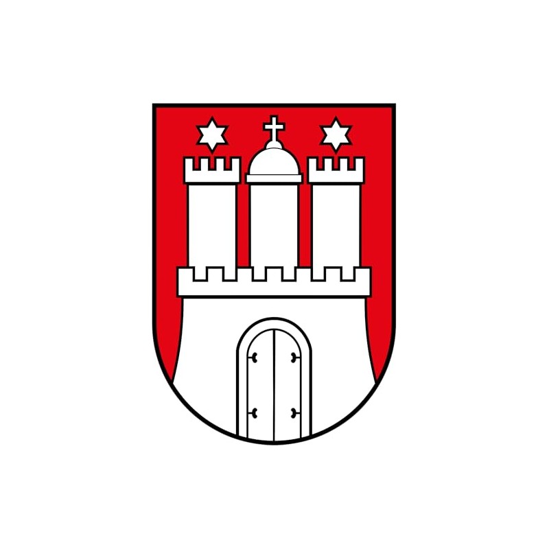 Car Sticker Hamburg Crest Contour Cut Flag Approx. 7 x