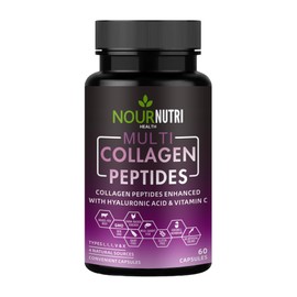 Nour Nutri Health Multi Collagen Peptides Capsules – 4 Natural Sources – Types I, II, III, V & X – 60 Capsules