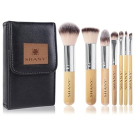 SHANY - Juego de brochas de maquillaje de calidad profesional, Minibambú, Amarillo                                                                    