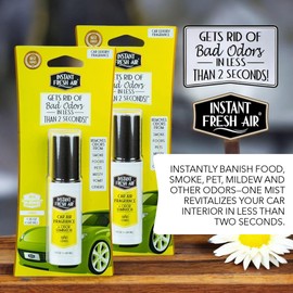 2-Pack Car Air Freshener Citrus - Instantly Eliminates Odors from Smoke, Food, Pets, and Musty Smells in 2 Seconds - Long-Lasting Freshness for Commuters & Families - Instant Fresh Air