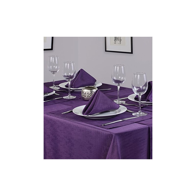 Linen Look Soft Feel Easycare Slubbed Purple 70in x 108in
