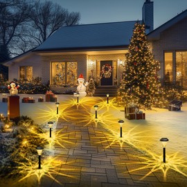 GIGALUMI 12 Pack Solar Lights Outdoor Waterproof,New Upgraded Solar Lights for Outside,Solar Garden Lights,Solar Outdoor Lights for Patio,Lawn,Yard and Landscape