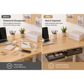 Under Desk Storage Drawer Organizer Set for Office & Home – Slide-Out Hidden Storage Trays to Maximize Workspace
