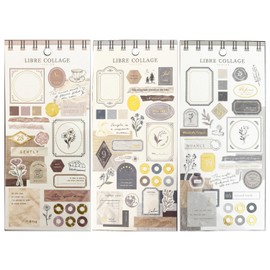 Mind Wave Sticker Sheet Set of 3 Libre Collage Pink, Blue & Grey for Scrapbook Journaling Craft DIY