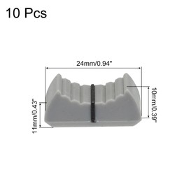 uxcell Straight Slide Potentiometer Flat Push Knob Plastic Flat Push Knobs for Potentiometer,Guitar, Console, Volume,Bass Insert Shaft 8x1.2mm/0.31x0.05 Inch Grey Pack of 10