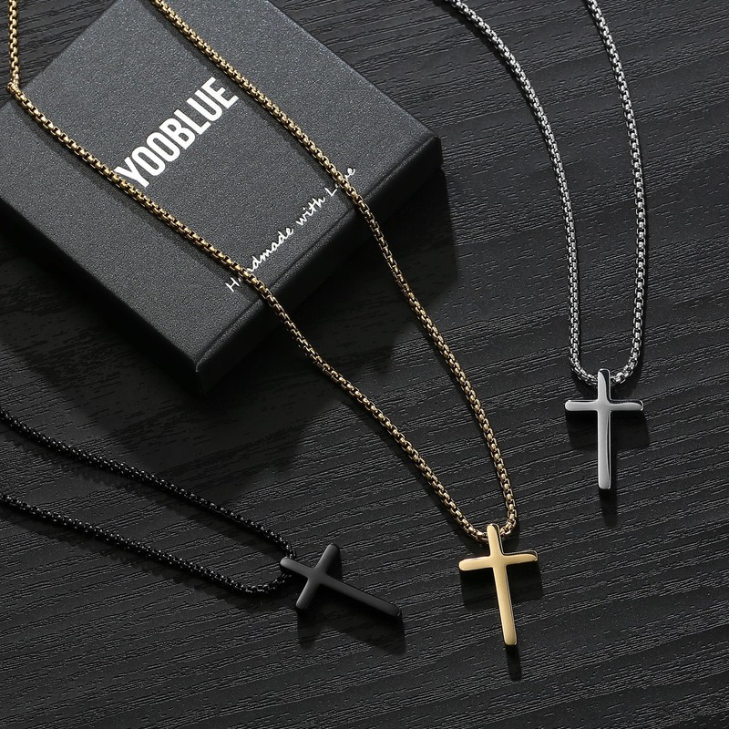 Yooblue Cross Necklace for Men - Cross Chain for Men,