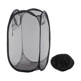 Homeshopa Laundry Baskets Pop Up Mesh Washing Bag, Foldable Dirty Clothes Baskets with Handles&Side Pocket, Collapsible Toy Tidy Storage Organiser, Great for Kids Room, College Dorm Travel (Black)
