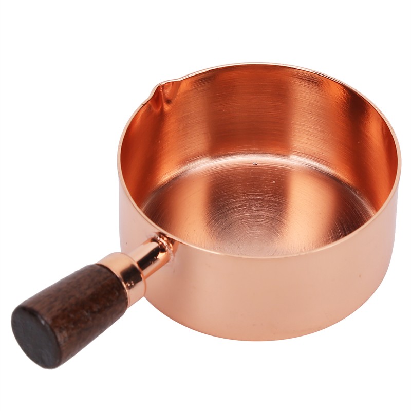 Sauce Pan Wooden Handle Rose Gold Stainless Steel Sauce Pot