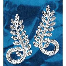 58097 Earrings/Genuine 925 Silver with Zirconia / Art Nouveau Design / Stone Colour: Transparent White / Modern Exclusive Extravagant, Sterling silver 925, zirconia stones, Zirconia crystal rhinestone