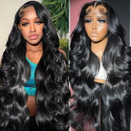 CRCCRC 28 Inch 13X4 Lace Front Wigs Human Hair 200% Density Body Wave HD Lace Front Wigs Human Hair Pre Plucked Glueless Wigs Human Hair for Women With Baby Hair