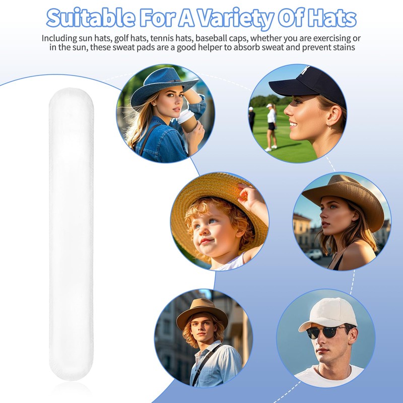 60 PCS Hat Sweat Liner,Prevents Stains Absorbent Shields Protector Bands,Absorbing
