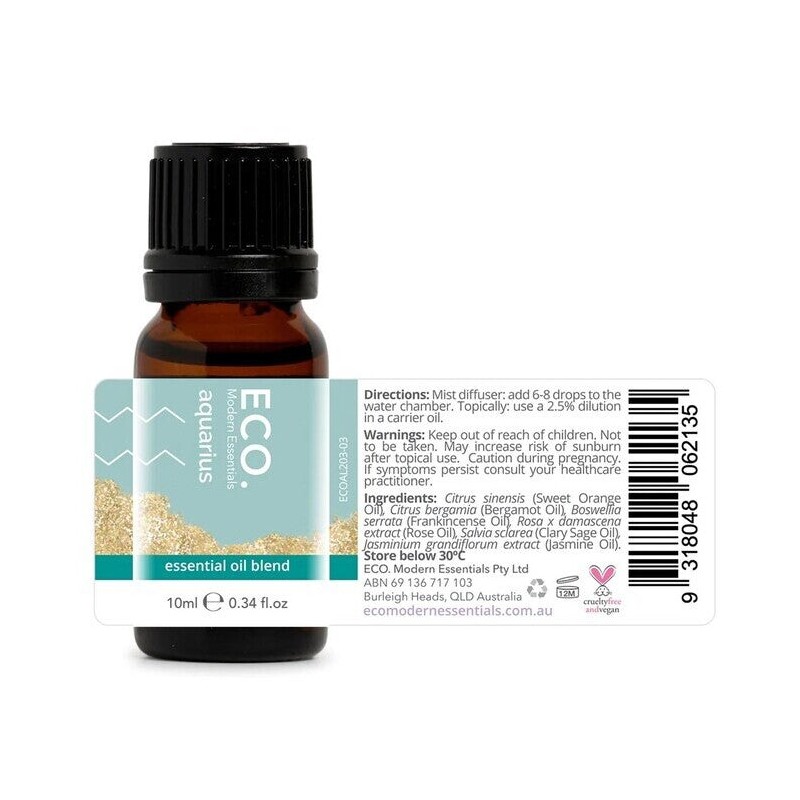 ECO. Modern Essentials Aquarius Zodiac Sign Essential Oil Blend, 10ml