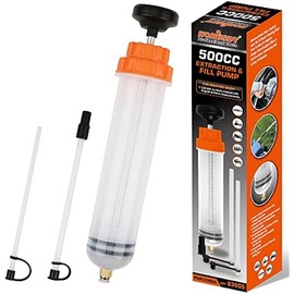 HORUSDY 500CC Fluid Extractor Automotive, Oil Extractor/Oil Syringe, Fluid Syringe Pump Manual Suction Vacuum Fuel Car Transfer