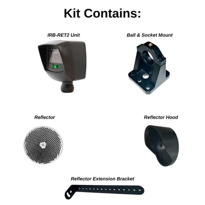 EMX IRB-RET-2 Universal UL325 RETROREFLECTIVE PHOTOEYE KIT, Replaces The IRB-RET