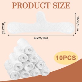 Hopton Bra Inserts Sweating, Pack of 10 Bra Inserts, Cotton Underbust Sweat Protection, 3-Layer Washable Bra Pad Inserts, Rectangular Breast Pads for Women, White