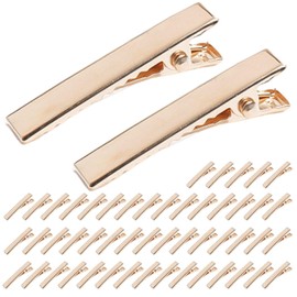 NYANDELMO Hair Clips, Approx. 50 Pieces, Hair Pins, Hair Clips, Metal Fittings, Hair Accessories, Parts, Gold, 1.6 inches (4.1 cm)