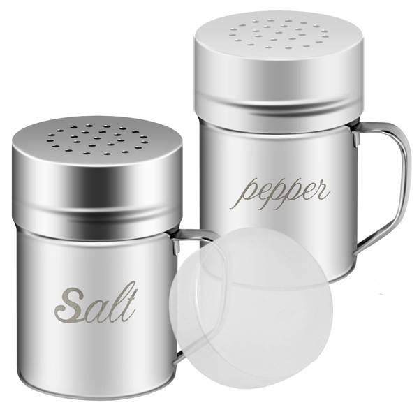 ZERUIDM Stainless Steel Salt and Pepper Shakers Set, 6 OZ