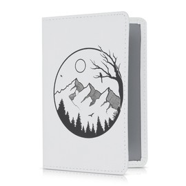 kwmobile Registration and Insurance Holder - Car Document Holder for Vehicle Documents and Cards - PU Leather with Design - Black/White