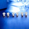 PRETTERY Silver Stud Earrings Set for Women, 3 Pair 3mm
