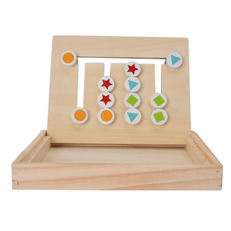 Children Educational Toy Four Color Wooden Blocks Logical Thinking Training