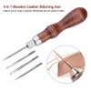 GOTOTOP 4 In 1 Stitching Awl Tool, Wooden Handle Leather